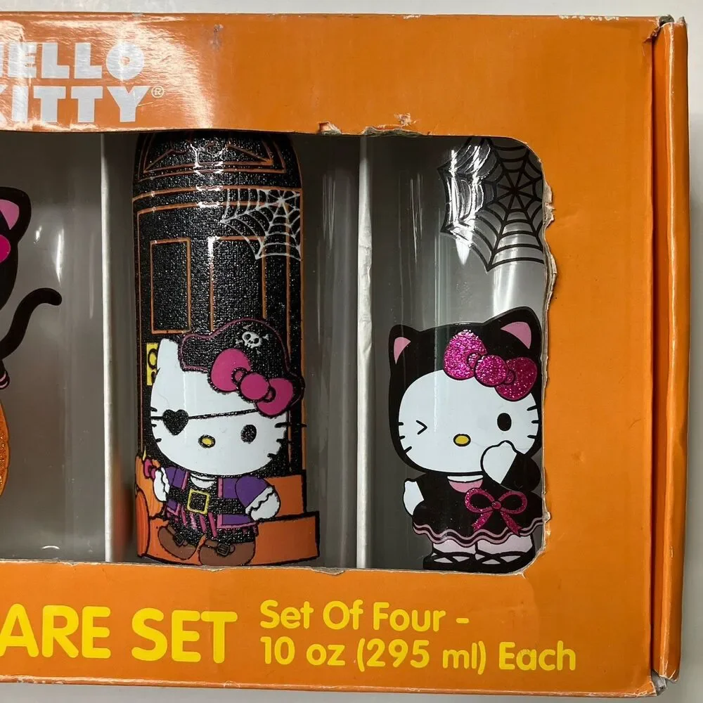 Sanrio Hello Kitty Halloween Glassware Set Of 4 Limited Edition 10 oz Glasses